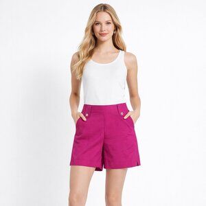 NWT White House Black Market Pullon Short w Tab Detail Carmine 4